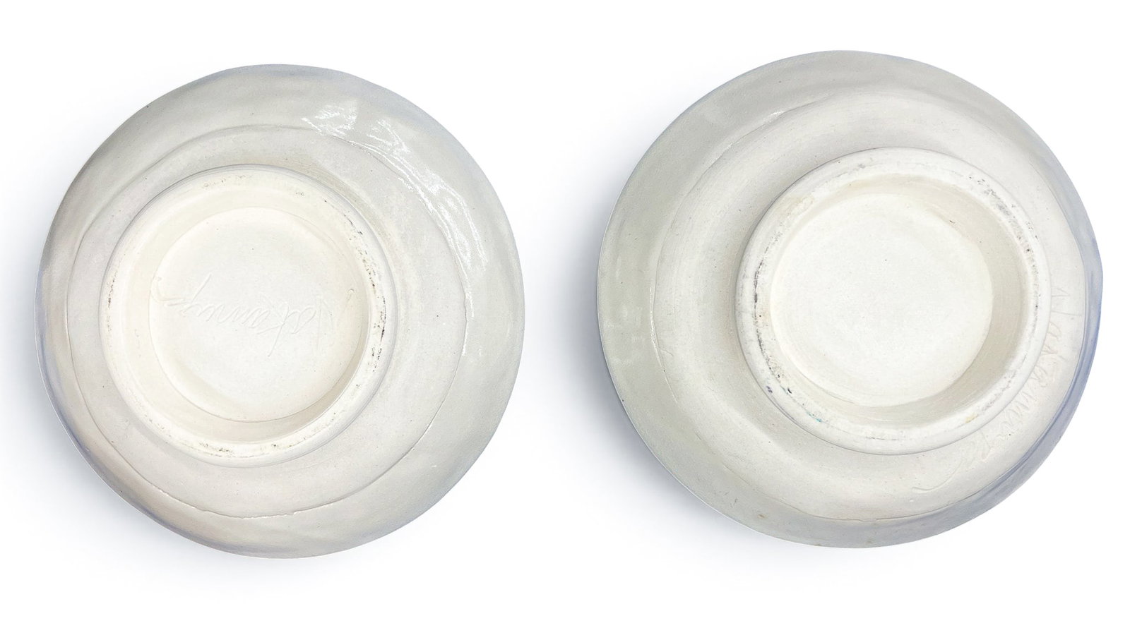 2pc Faye Nakamura Studio Pottery Female Nude Low Bowls - 3