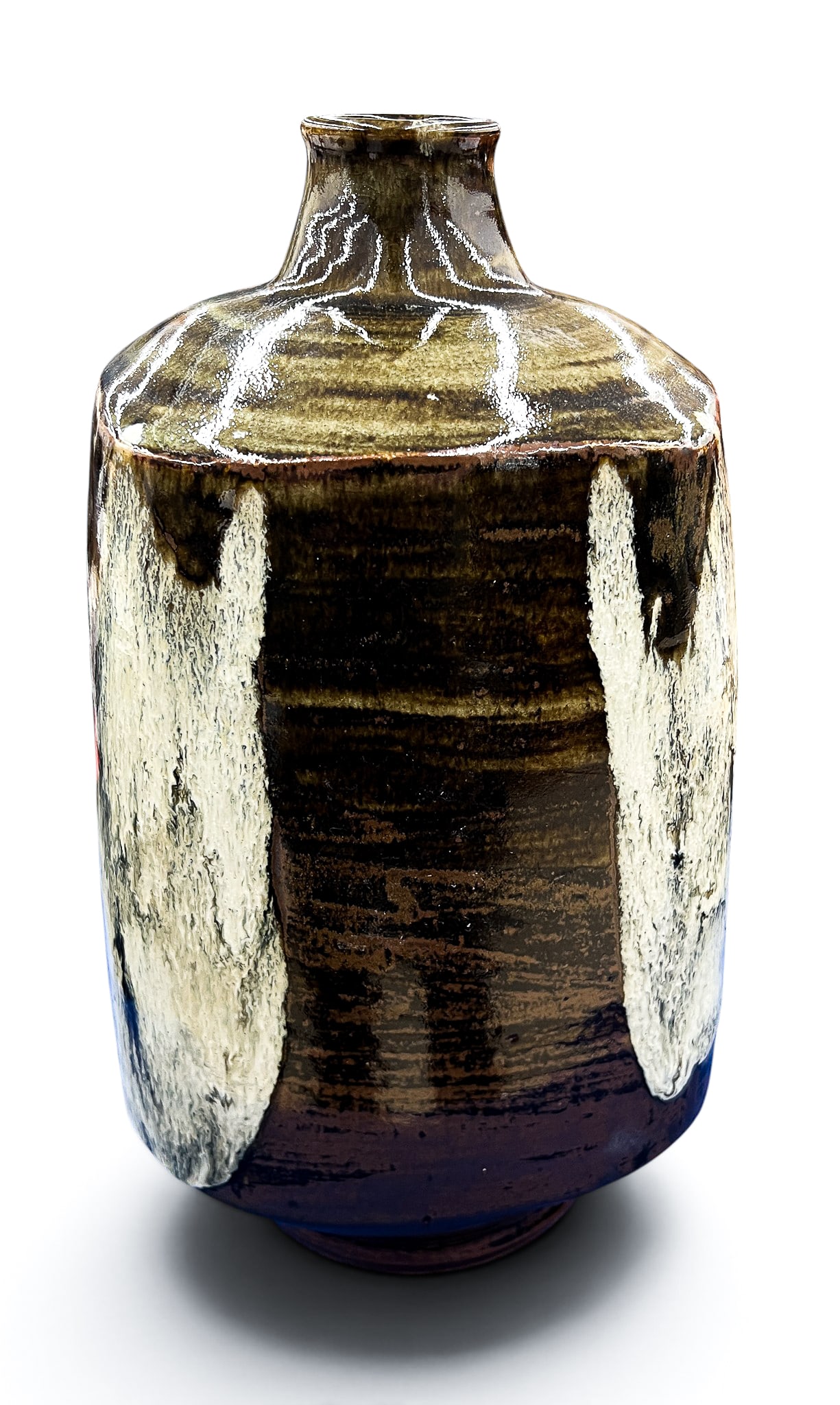 Old Japanese Mashiko Pottery Bottle Vase - 2