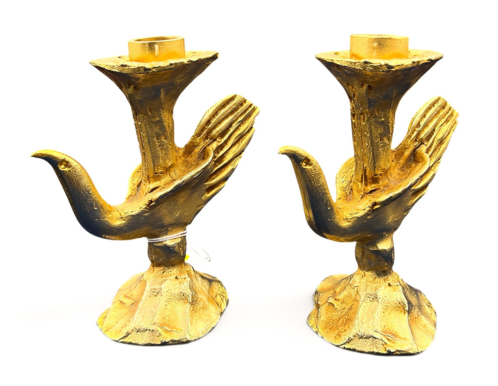 Pair Pierre Casenove for Fondica Bronze Bird Candlesticks: Pair Pierre Casenove for Fondica Bronze Bird Candlesticks 6"x5.5". Signed on edge. Excellent condition.