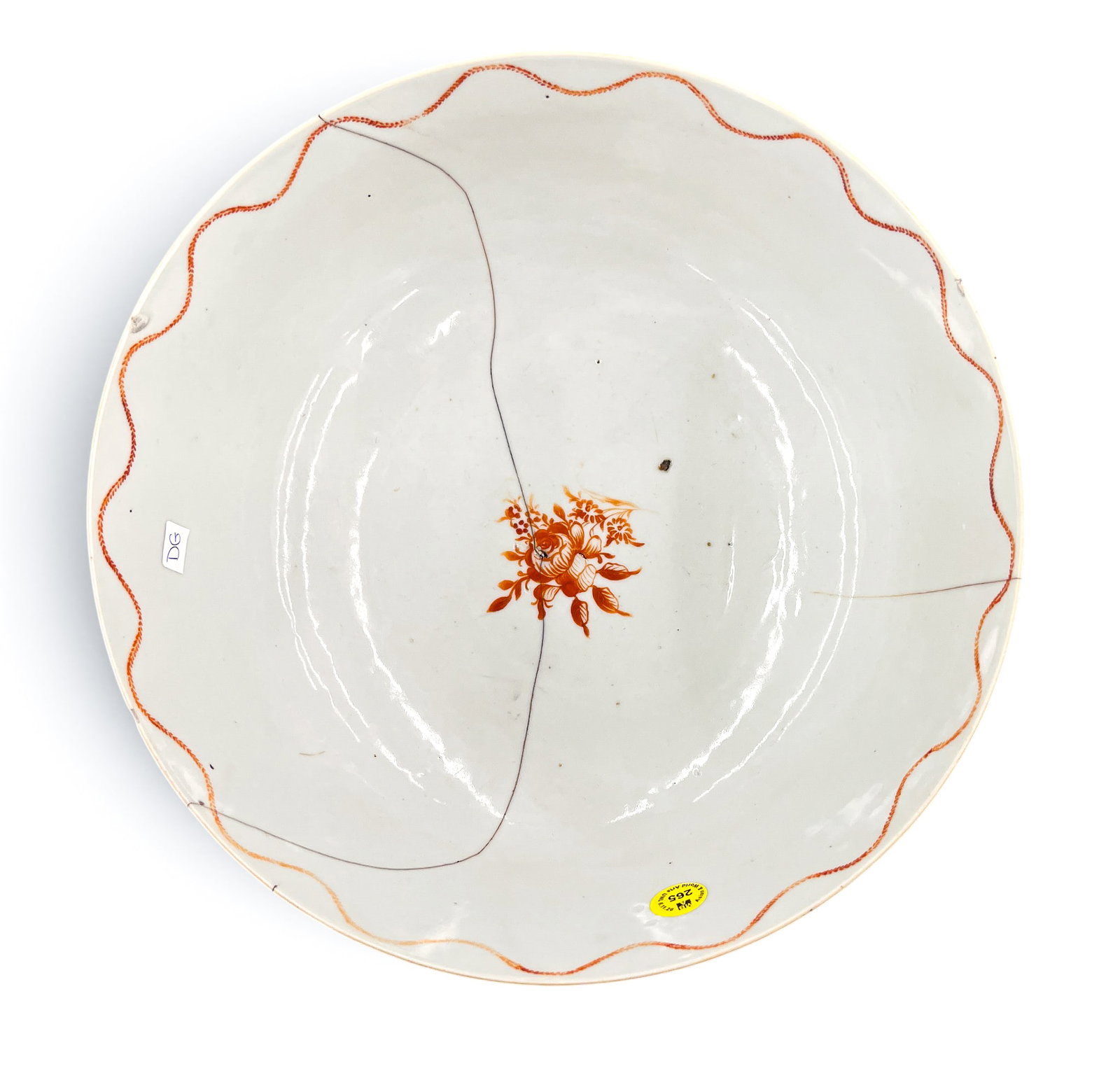 Antique Chinese Export Porcelain Punch Bowl as-is - 3