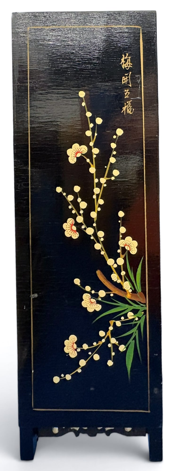 Old Chinese Decorated 4-Panel Folding Table Screen - 8