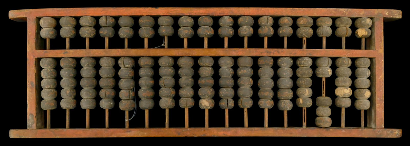 Antique Chinese Red Painted Wood Abacus (1 of 1)