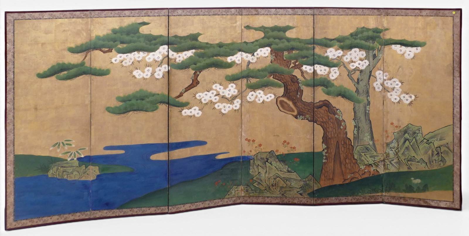 Antique Japanese 6-Panel Byobu Folding Room Screen (WAC Collection) - 2