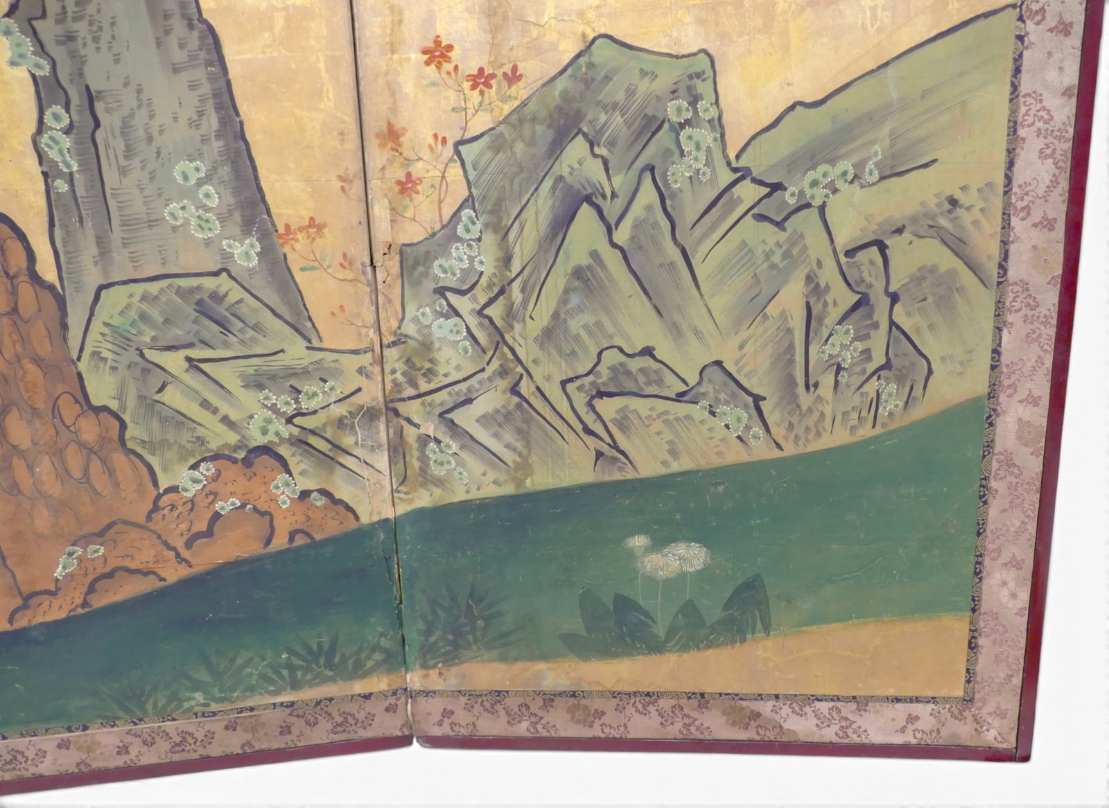 Antique Japanese 6-Panel Byobu Folding Room Screen (WAC Collection) - 4