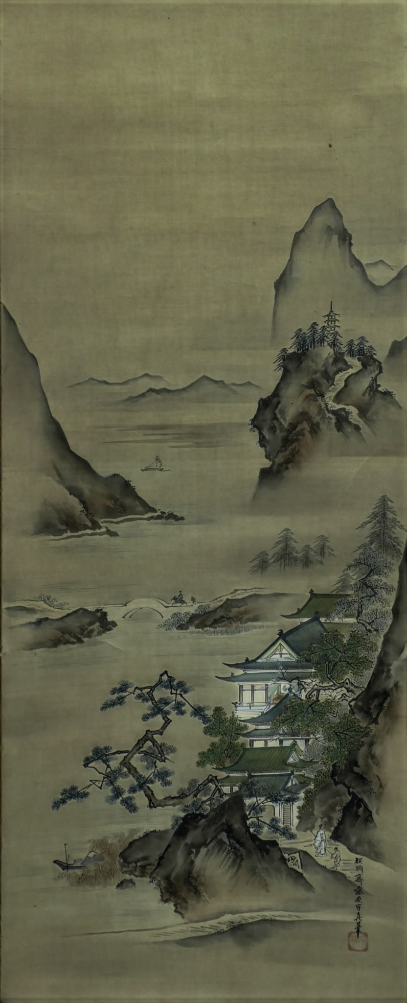 Shushin Fujiwara Edo Period Japanese Scroll Painting (1 of 1)