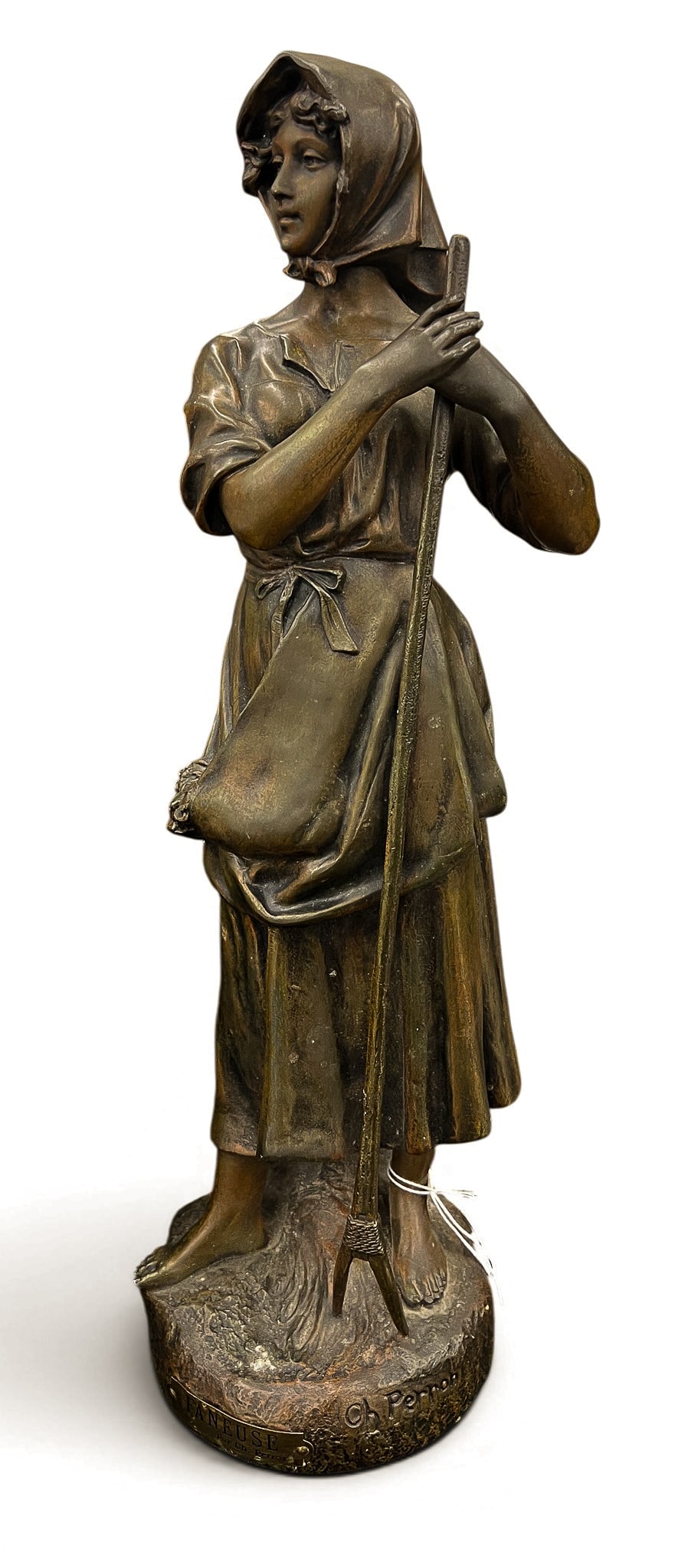 Antique French "Faneuse" Britannia Sculpture (1 of 5)