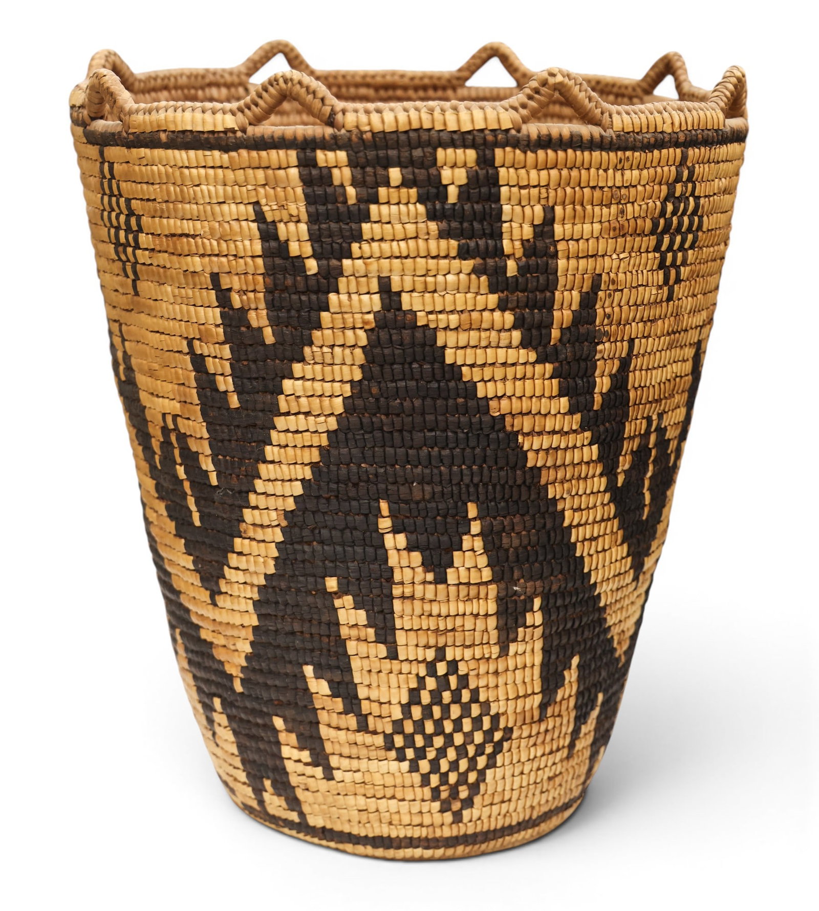 Antique Klickitat Indian Burden Basket Attributed to Elsie Thomas (1 of 3)