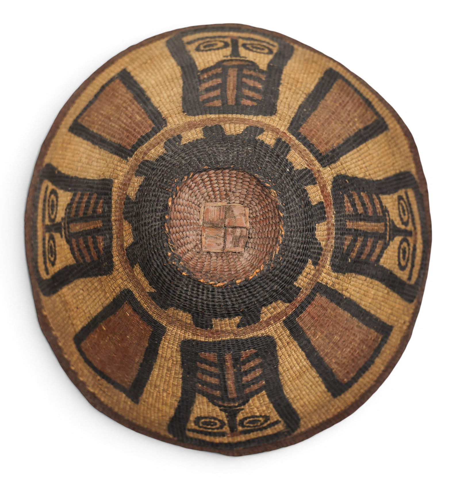Antique Nuu-Chah-Nulth Indian Painted Basketry Hat - 3