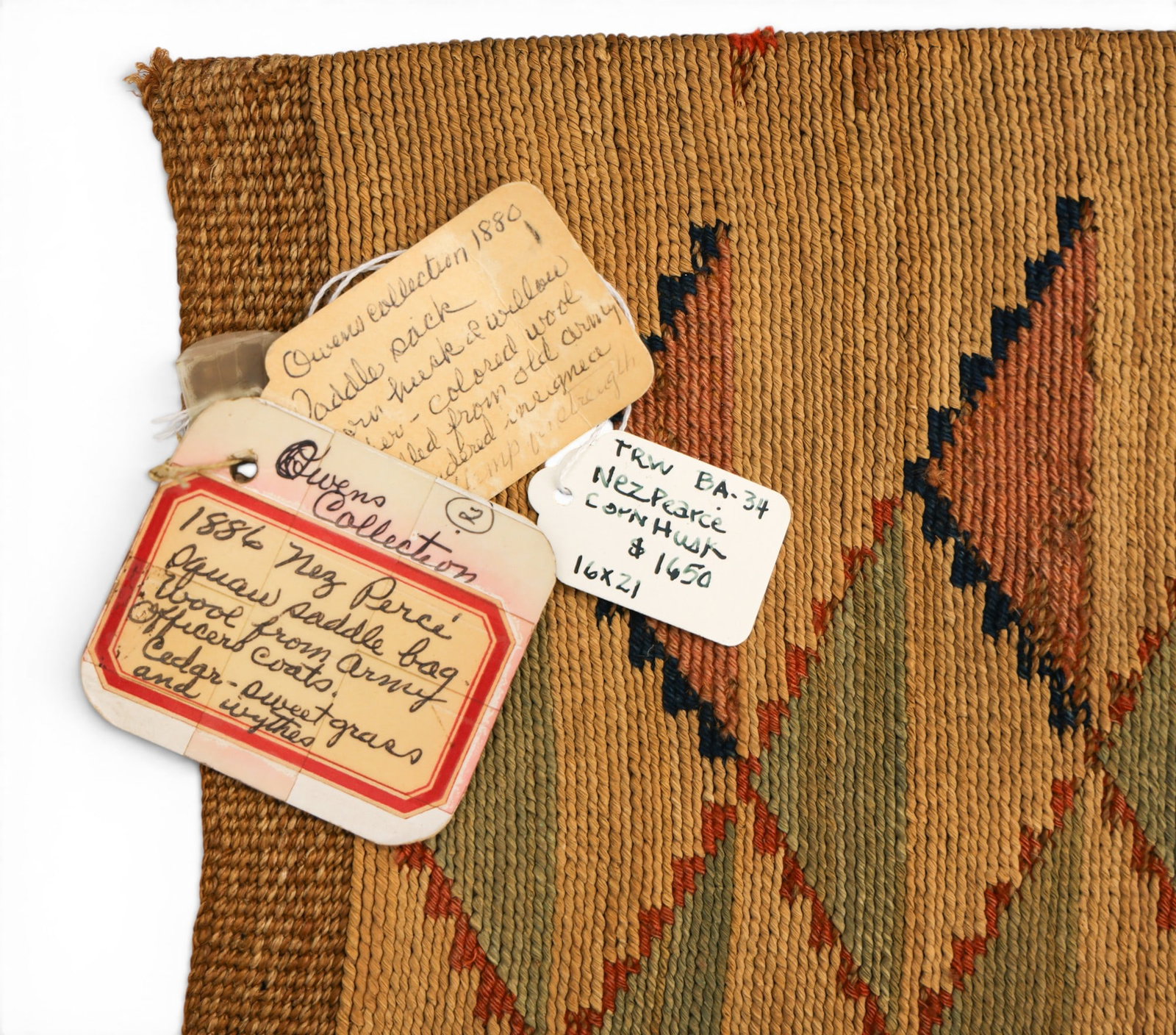 Antique Nez Perce Indian Cornhusk Bag - 3