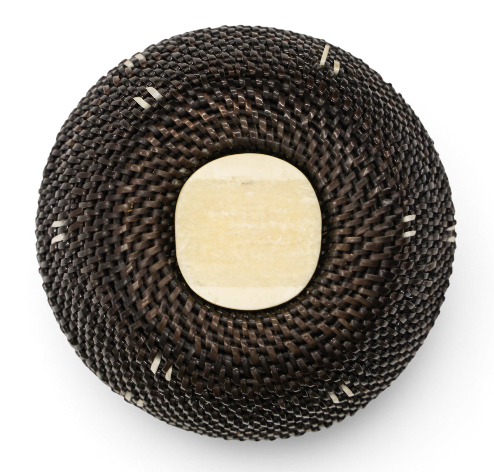 Old Inuit Eskimo Baleen Covered Basket with Seal - 4