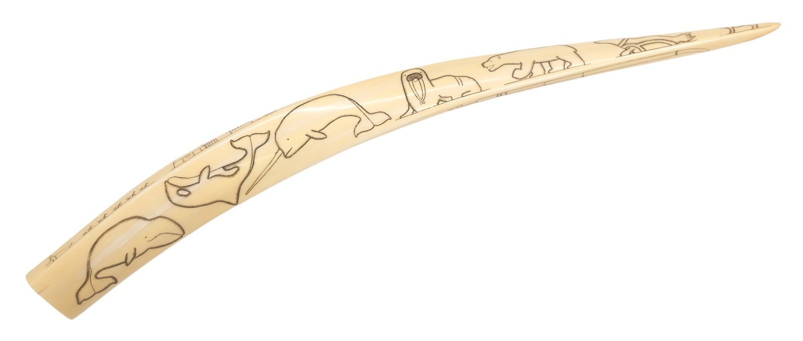 Old R.B. Kokuluk Inupiaq Eskimo Scrimshawed Tusk Carving (1 of 4)