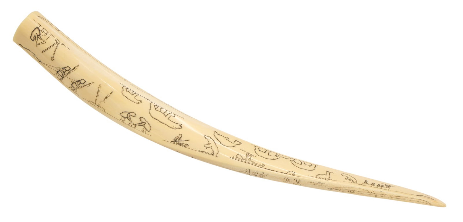 Old R.B. Kokuluk Inupiaq Eskimo Scrimshawed Tusk Carving - 2