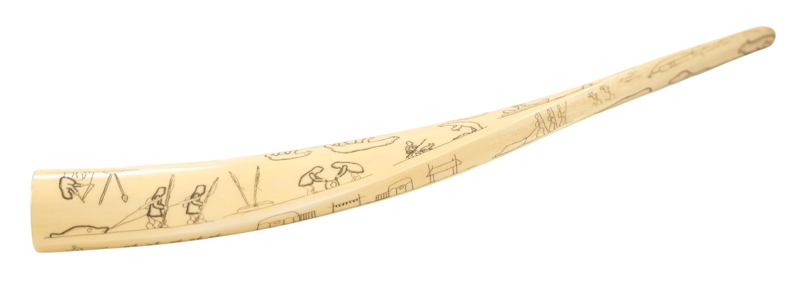 Old R.B. Kokuluk Inupiaq Eskimo Scrimshawed Tusk Carving - 3