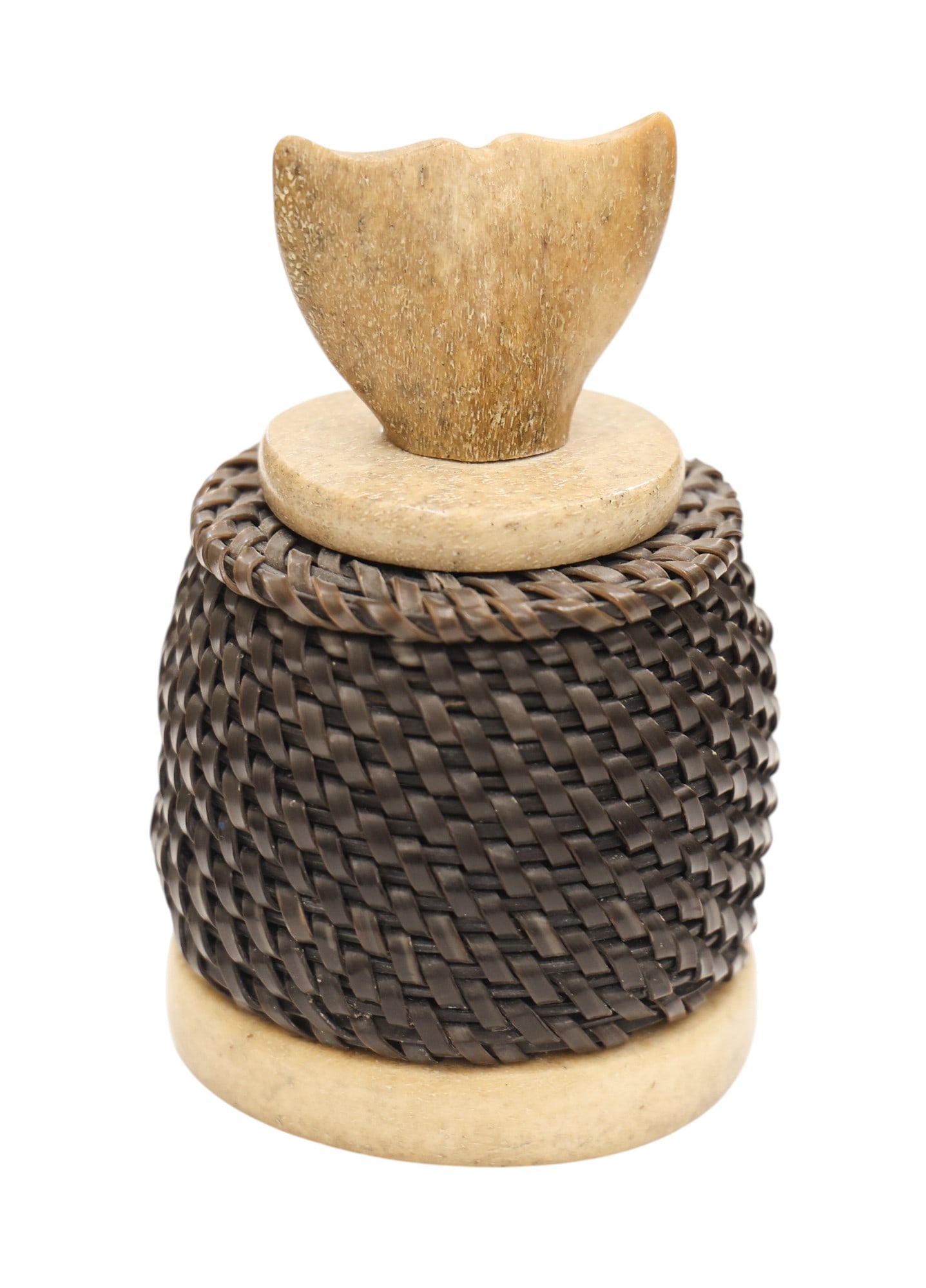 James Omnik Inupiaq Baleen Basket with Whale Tail - 2