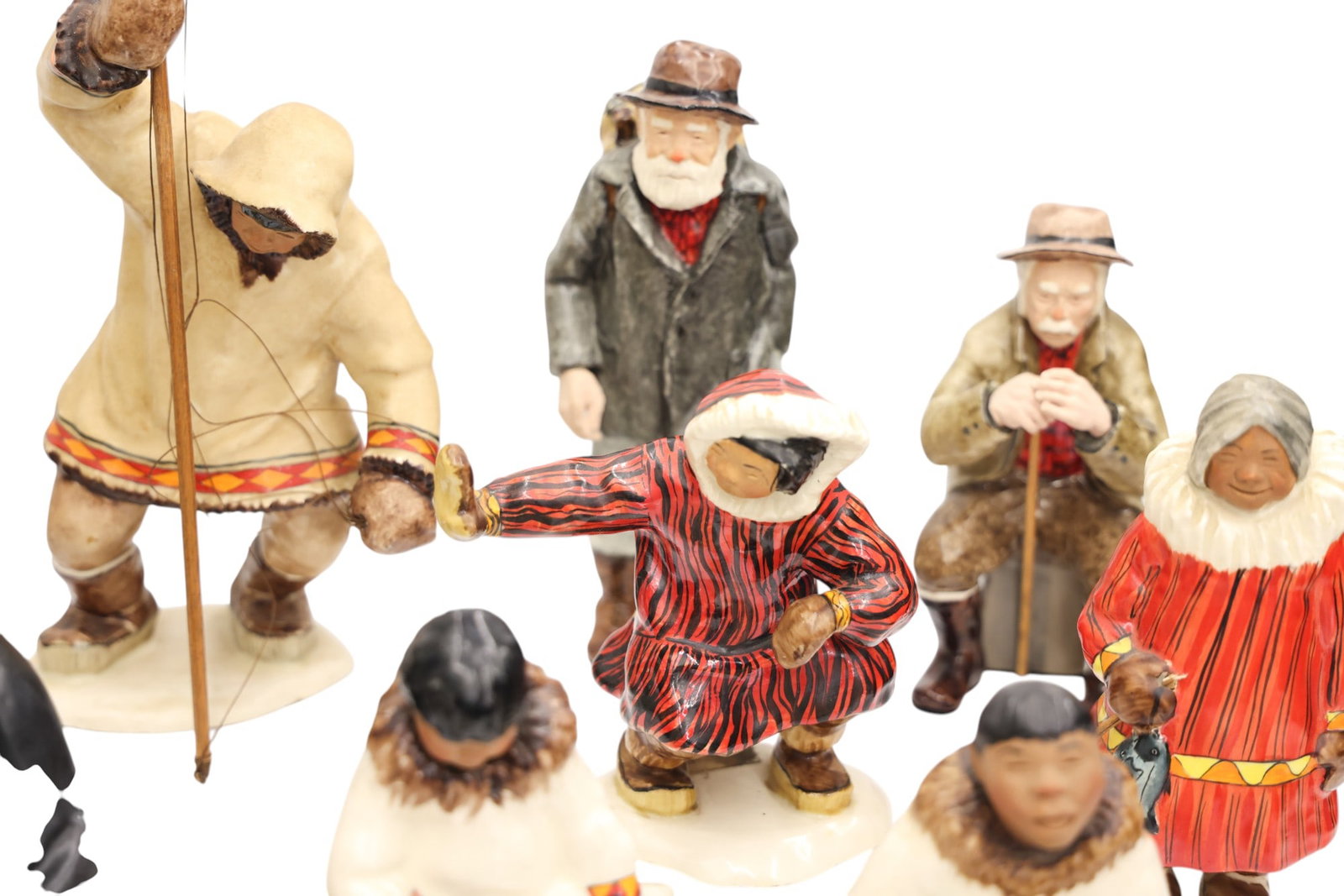 15pc C. Alan Johnson Alaskan Eskimo Ceramic Figurines - 3