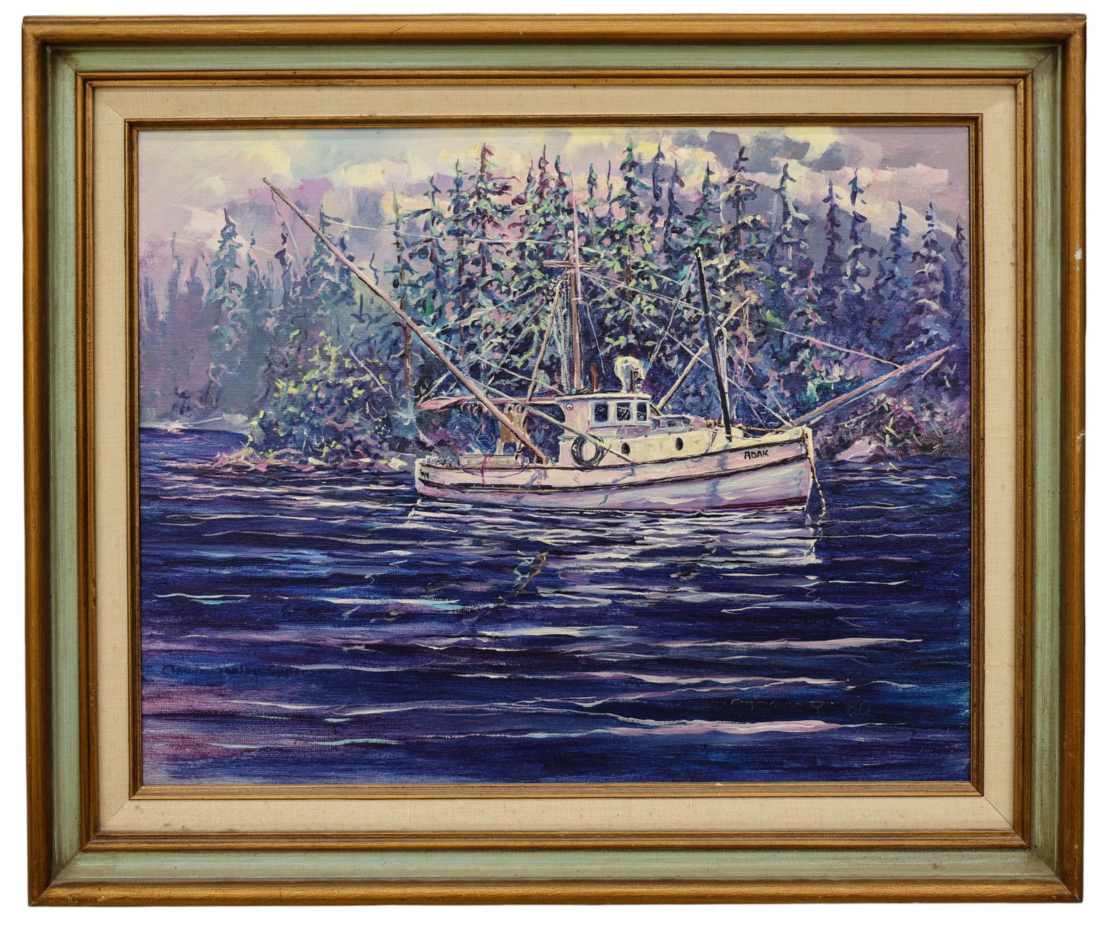 Claude Shelby Epperson "Adak Fishing Boat, Alaska" Oil on Canvas - 2