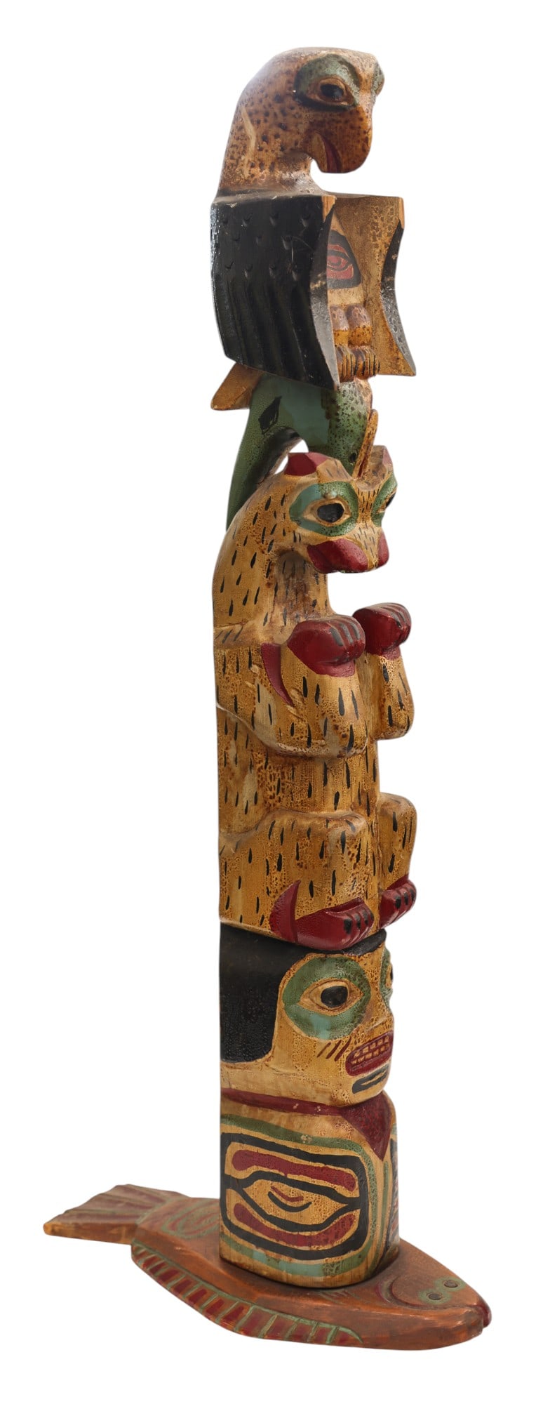 Attributed to Eli Tait Tsimshian Painted Totem Pole Model (1 of 4)
