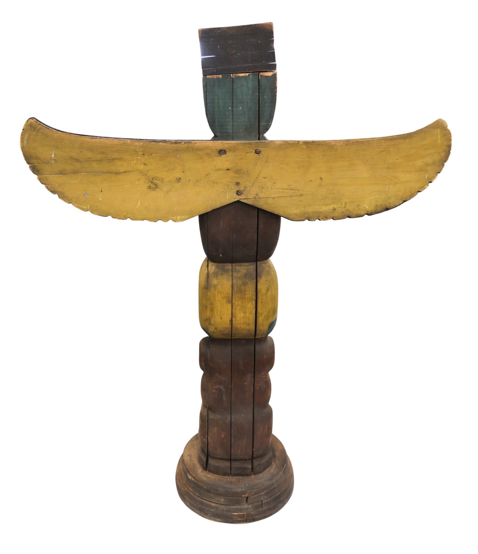 Antique Haida Large Polychrome Cedar Totem Pole Model - 6
