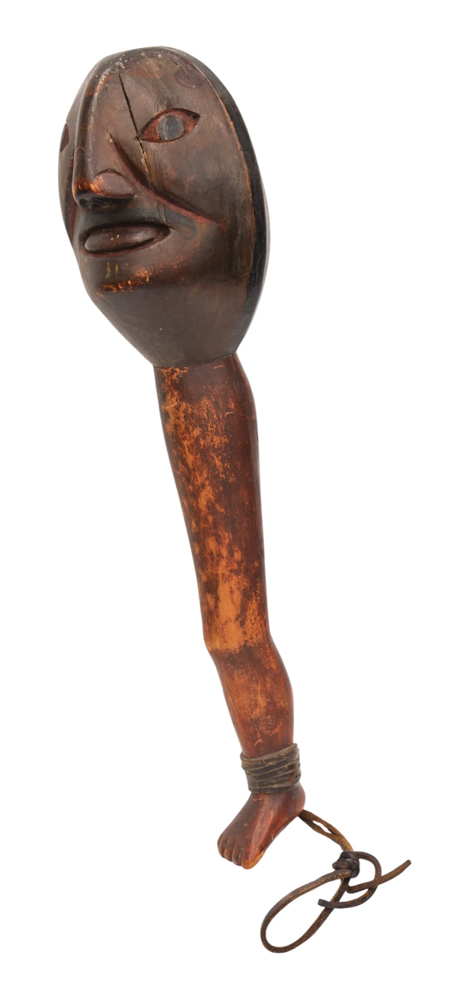 Antique Haida Painted Wood Portrait Club (1 of 5)