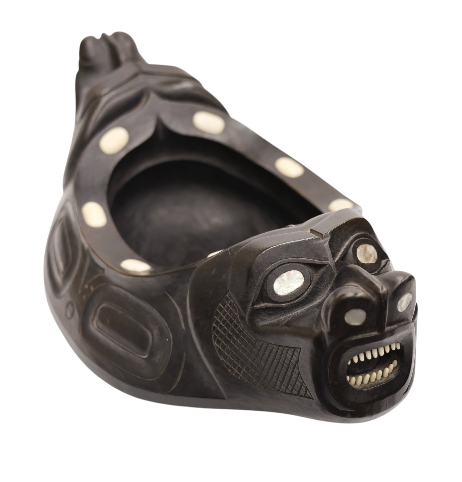 Augustus Bean & Rudolph Walton Tlingit Double Seal Form Grease Bowl (1 of 6)
