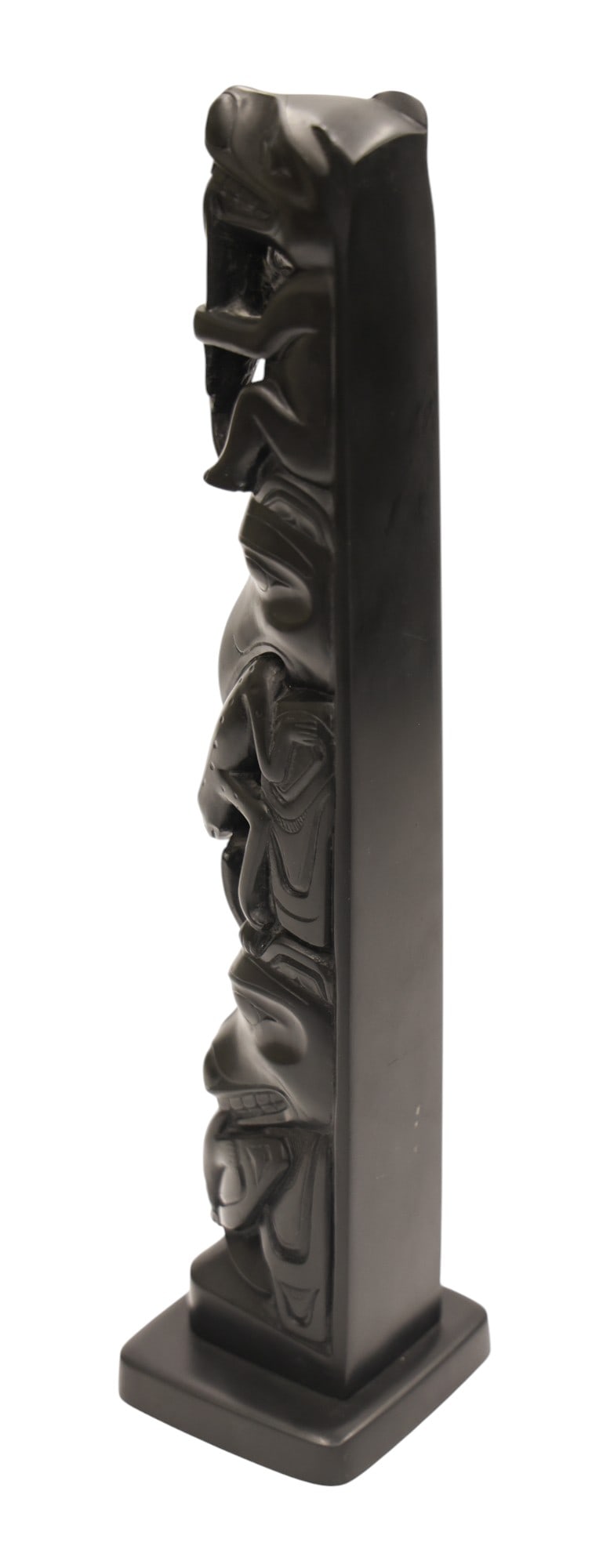 Old Haida Argillite Carved Totem Pole Model - 3