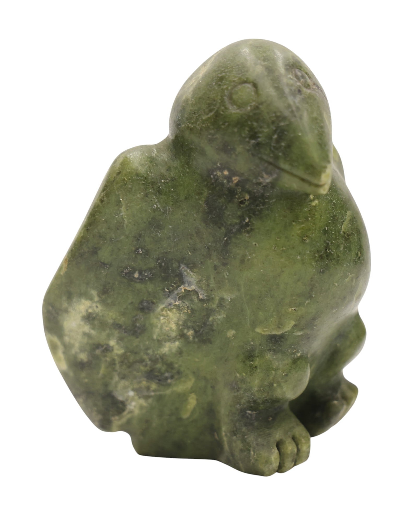 Kalai Adla Inuit Eskimo Greenstone Bird Carving - 2