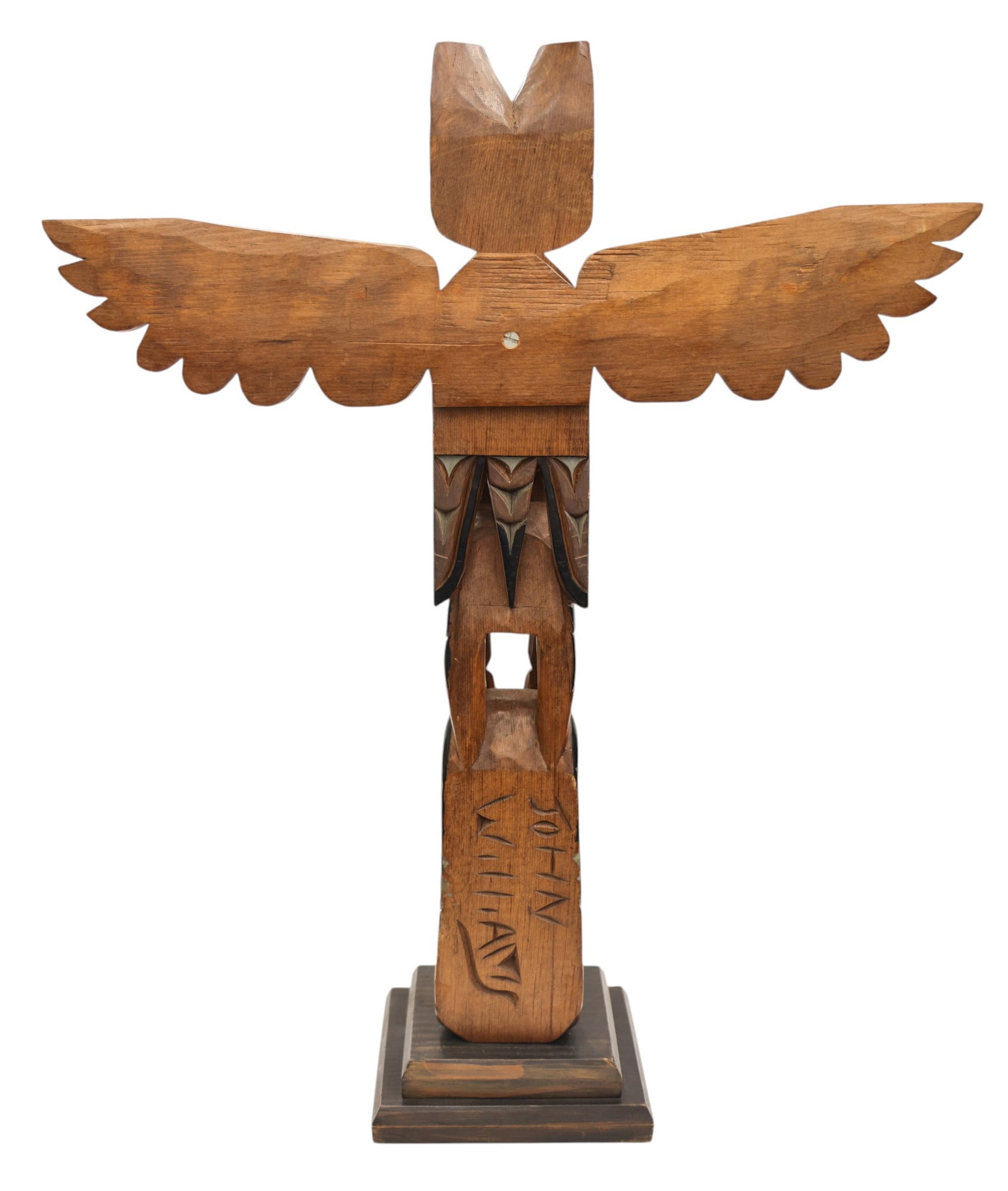 Old John Williams Thunderbird Cedar Totem Pole Model - 3