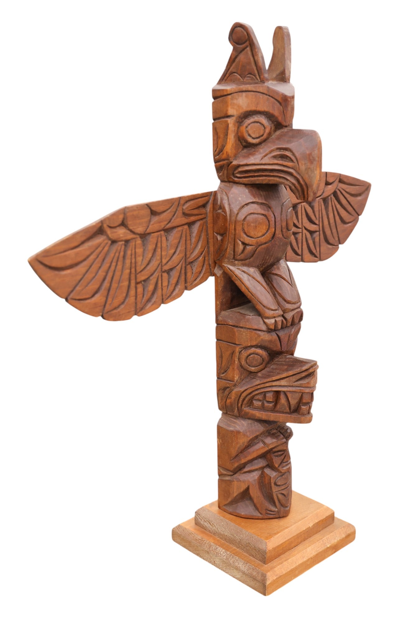 Old Williams Style Thunderbird Cedar Totem Model - 2