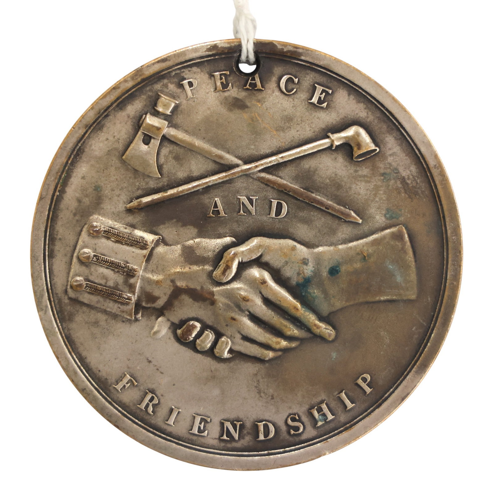Antique 1837 Martin Van Buren Bronze Indian Peace Medal - 2