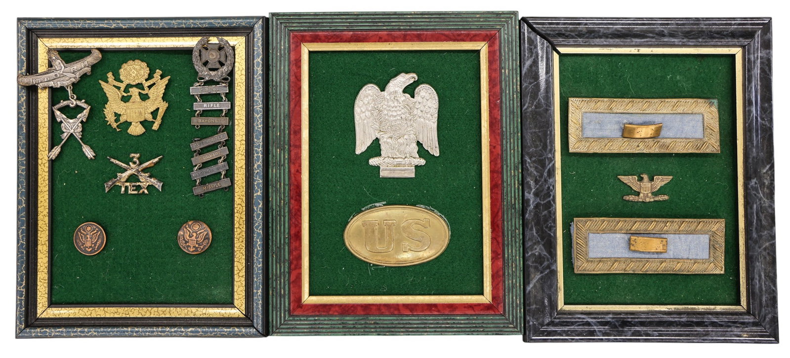 Group 10pc Old US Military Insignia and Fraternal Badge (1 of 1)