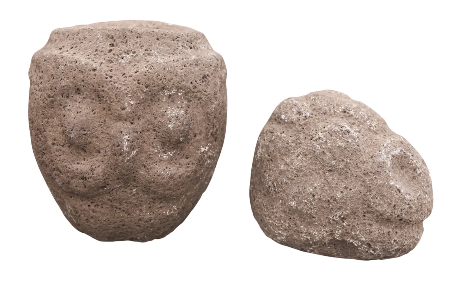 2pc Old Columbia River Stone Owl Mortar and Effigy (1 of 3)
