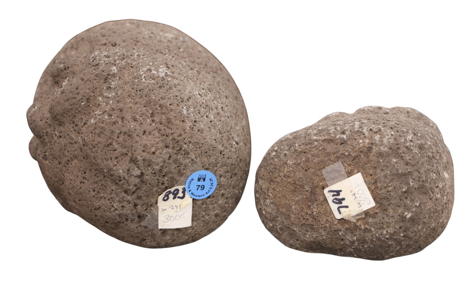 2pc Old Columbia River Stone Owl Mortar and Effigy - 3