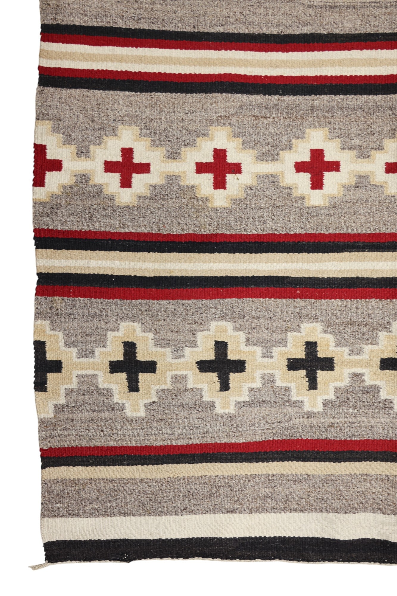 Old Navajo Spiderwoman Cross and Band Wool Rug - 2