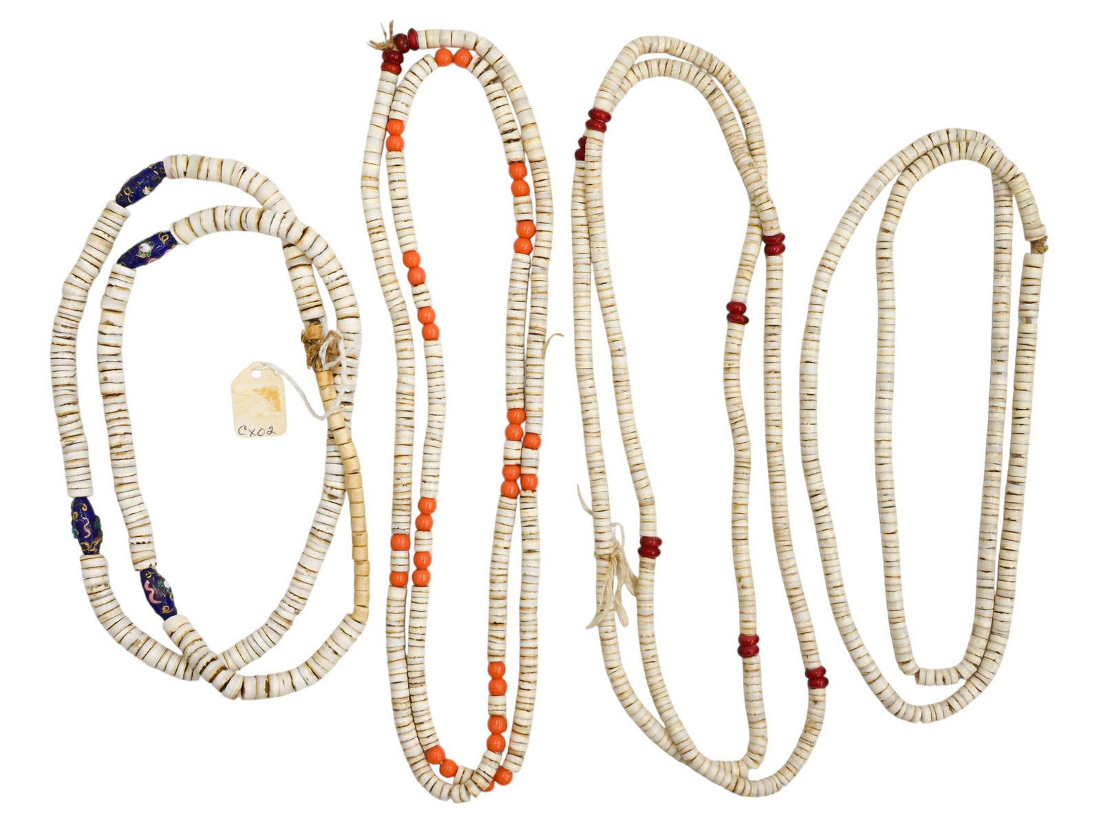 4pc Old Southwest Shell and Trade Bead Heishi Necklaces (1 of 2)