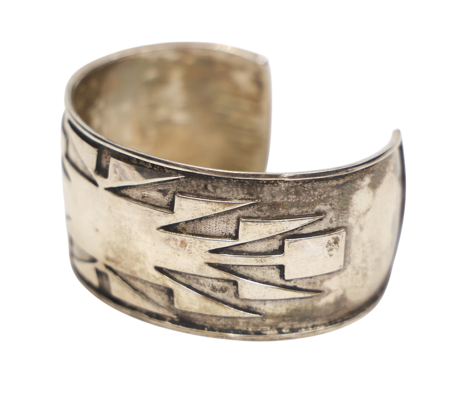 George Blake Hupa Sterling Storm Pattern Cuff Bracelet - 2