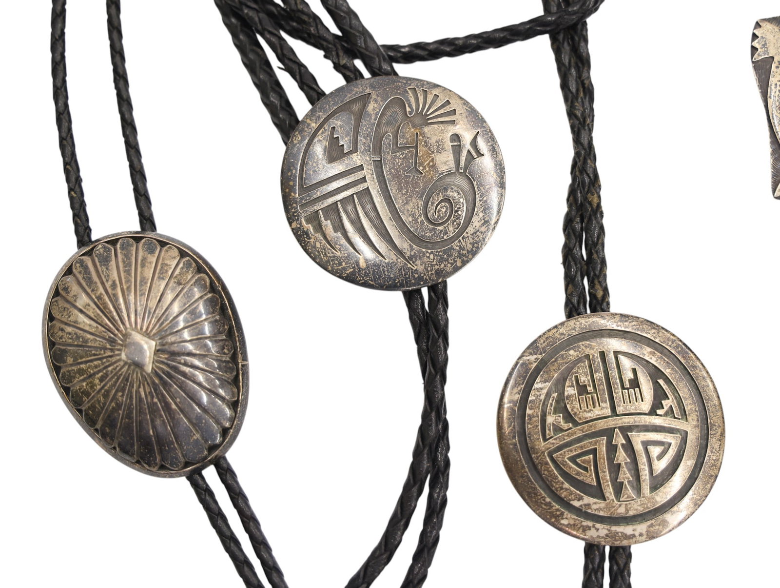 7pc Navajo and Hopi Assorted Sterling Bolo Ties - 3