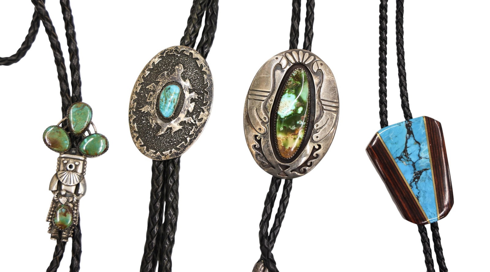4pc Southwest Assorted Sterling Bolo Ties - 2