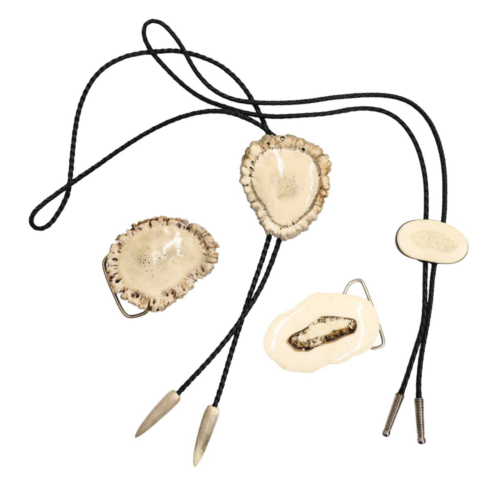 4pc Old Alaskan Antler Bolo Ties and Buckles (1 of 1)