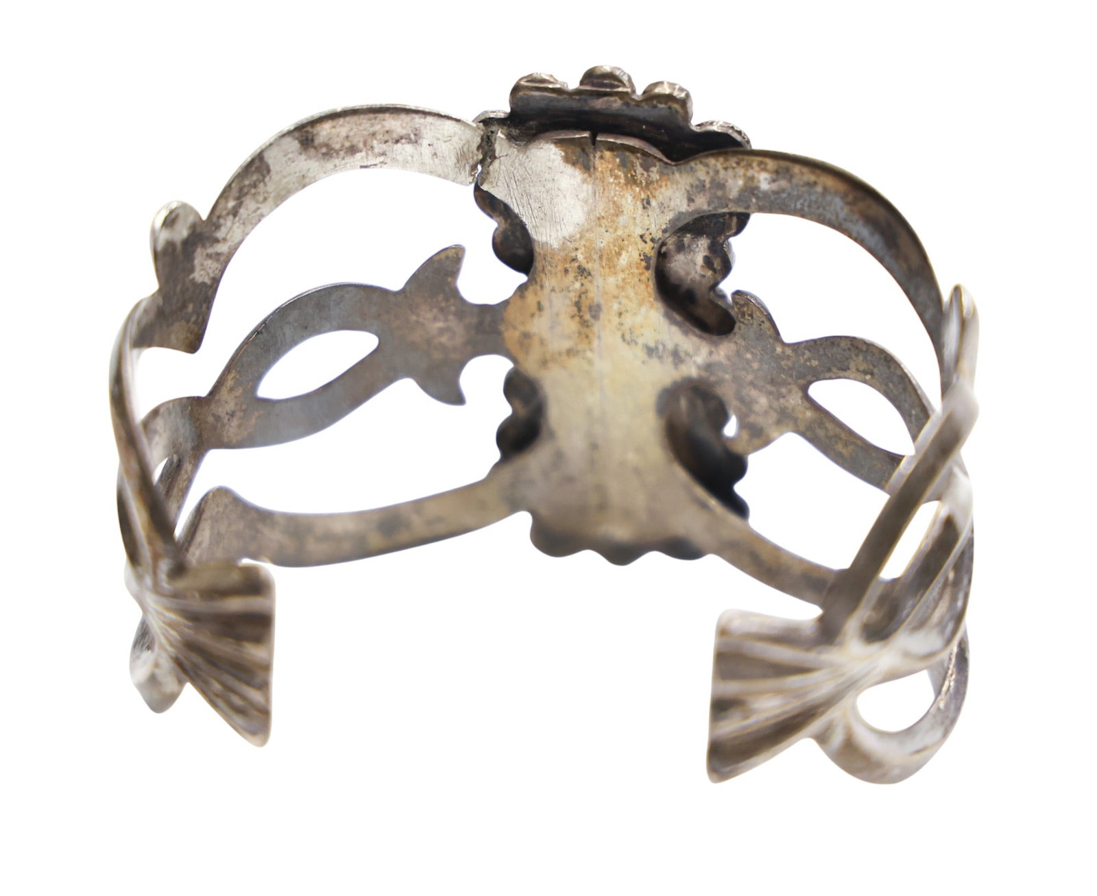 Navajo Old Pawn Sterling and Turquoise Cuff Bracelet - 3