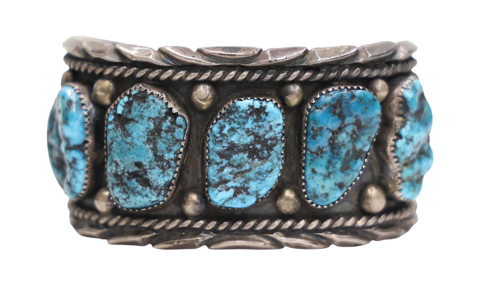 Old Navajo Silver and Turquoise Cuff Bracelet (1 of 2)