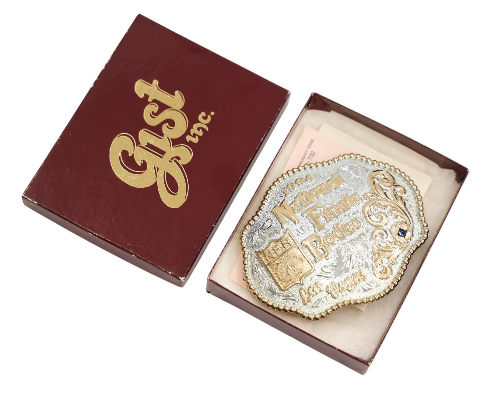 1994 National Finals Rodeo Las Vegas 22k Plated Belt Buckle - 2