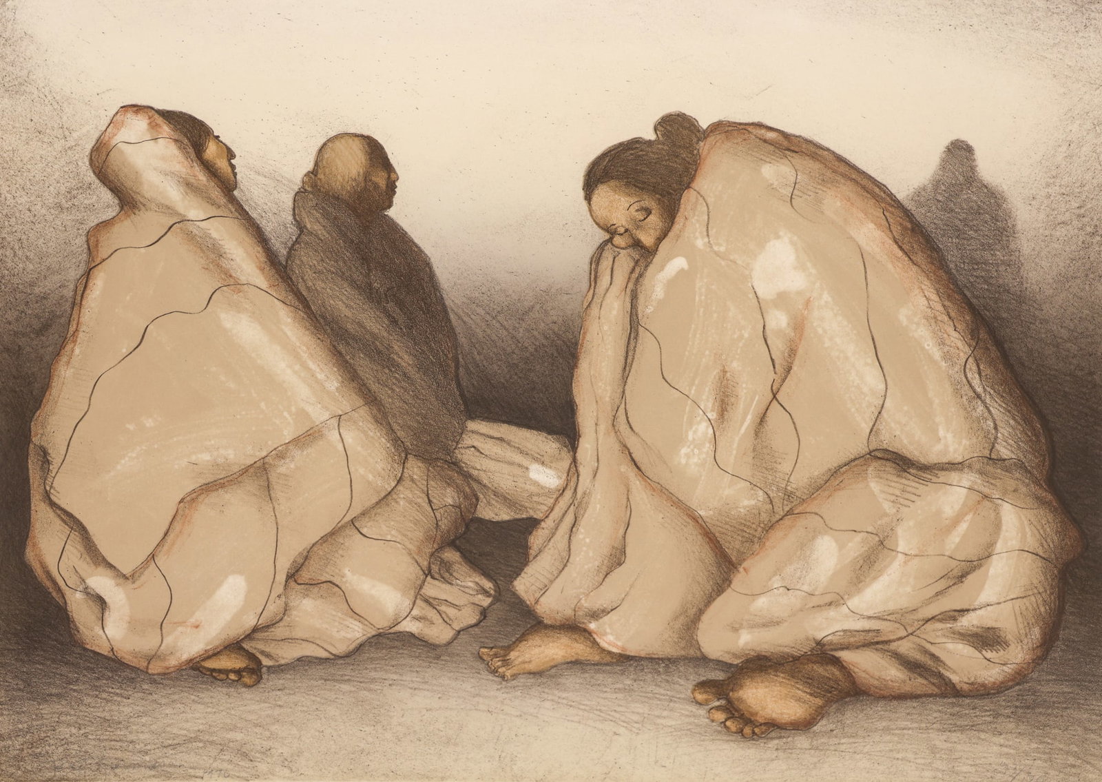 R.C. Gorman "Waiting Women" 1976 Stone Lithograph (1 of 2)