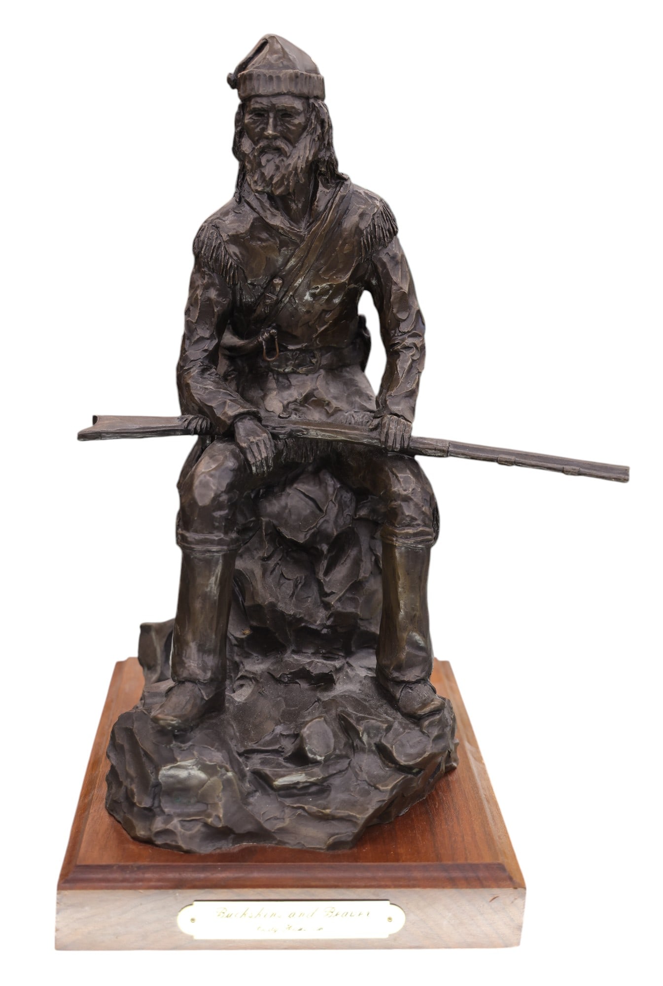 Cody Houston "Buckskins and Beaver" 1976 Bronze Sculpture (1 of 1)