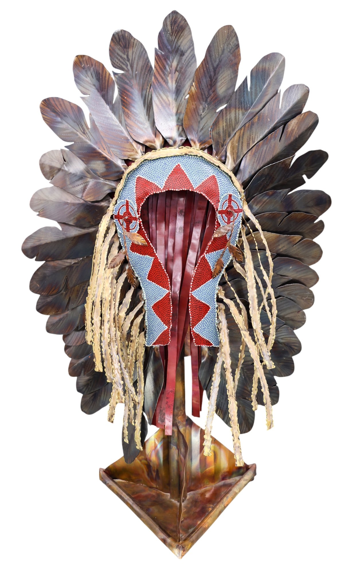Jay L. Tschudy Plains Indian Headdress Metal Sculpture (1 of 1)