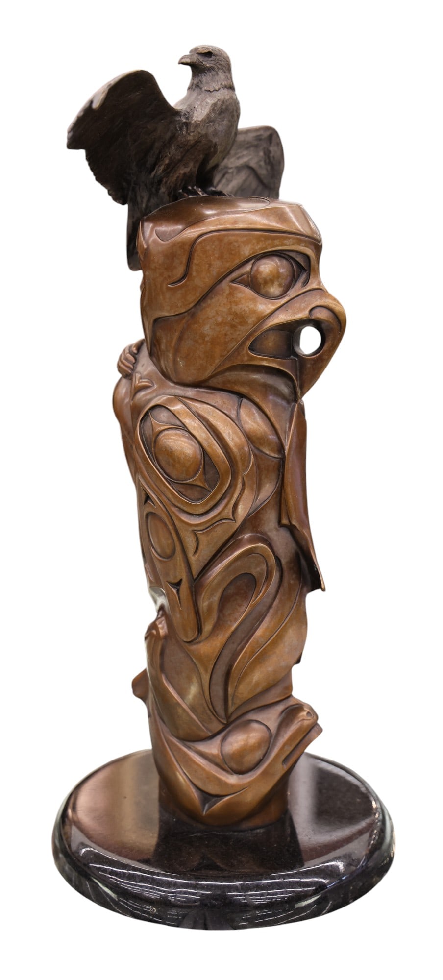 Ross Matteson "Salmon Pole Monument" 1993 Bronze Sculpture - 2