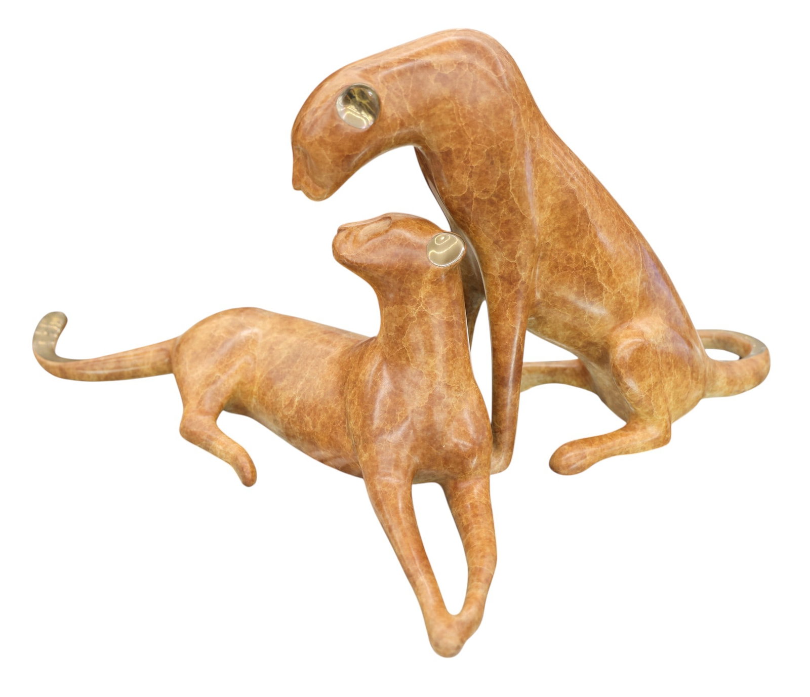 Loet Vanderveen "Cheetah Couple" (Large) Bronze Sculpture - 2