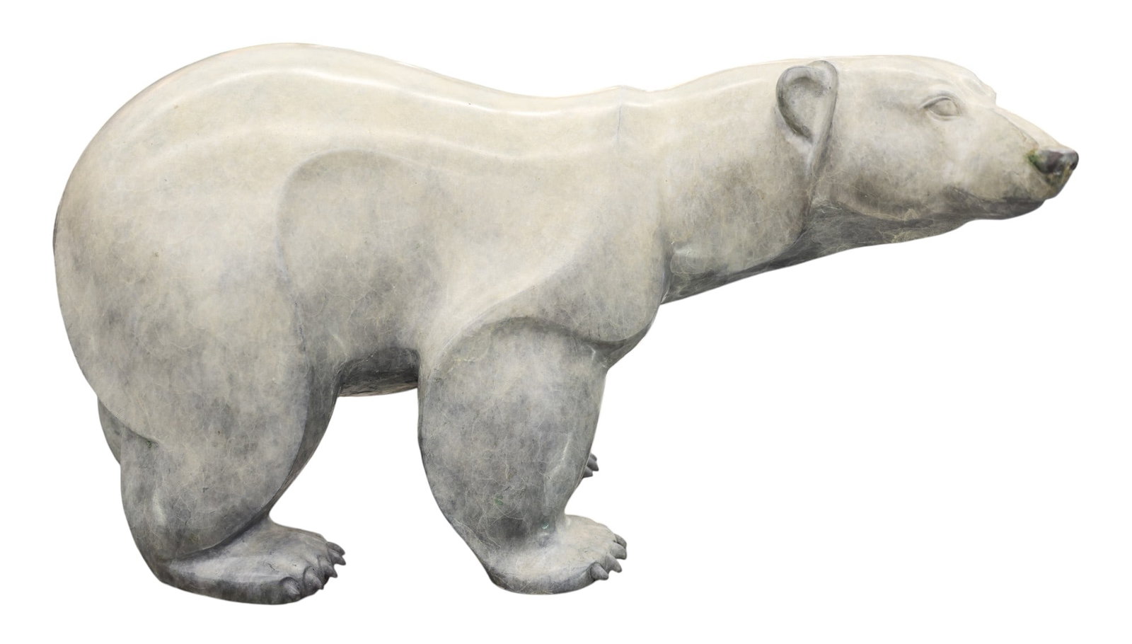 Jacques and Mary Regat "Polar Bear" (Large) 1993 Bronze Sculpture: Jacques and Mary Regat (20/21st Cent. Washington) "Polar Bear" (Large) 1993 Bronze Sculpture 12"x23". Signed and numbered 42 of 50 edition. Some scattered surface wear. Overall good condition. It weig