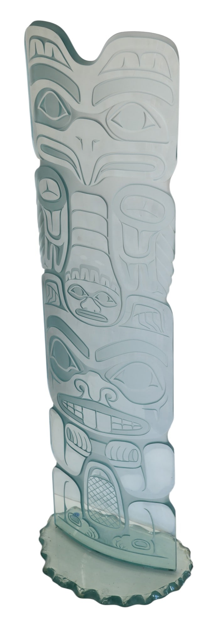 David Montpetit "Eagle Bear Totem" (Large) 1998 Etched Glass - 2