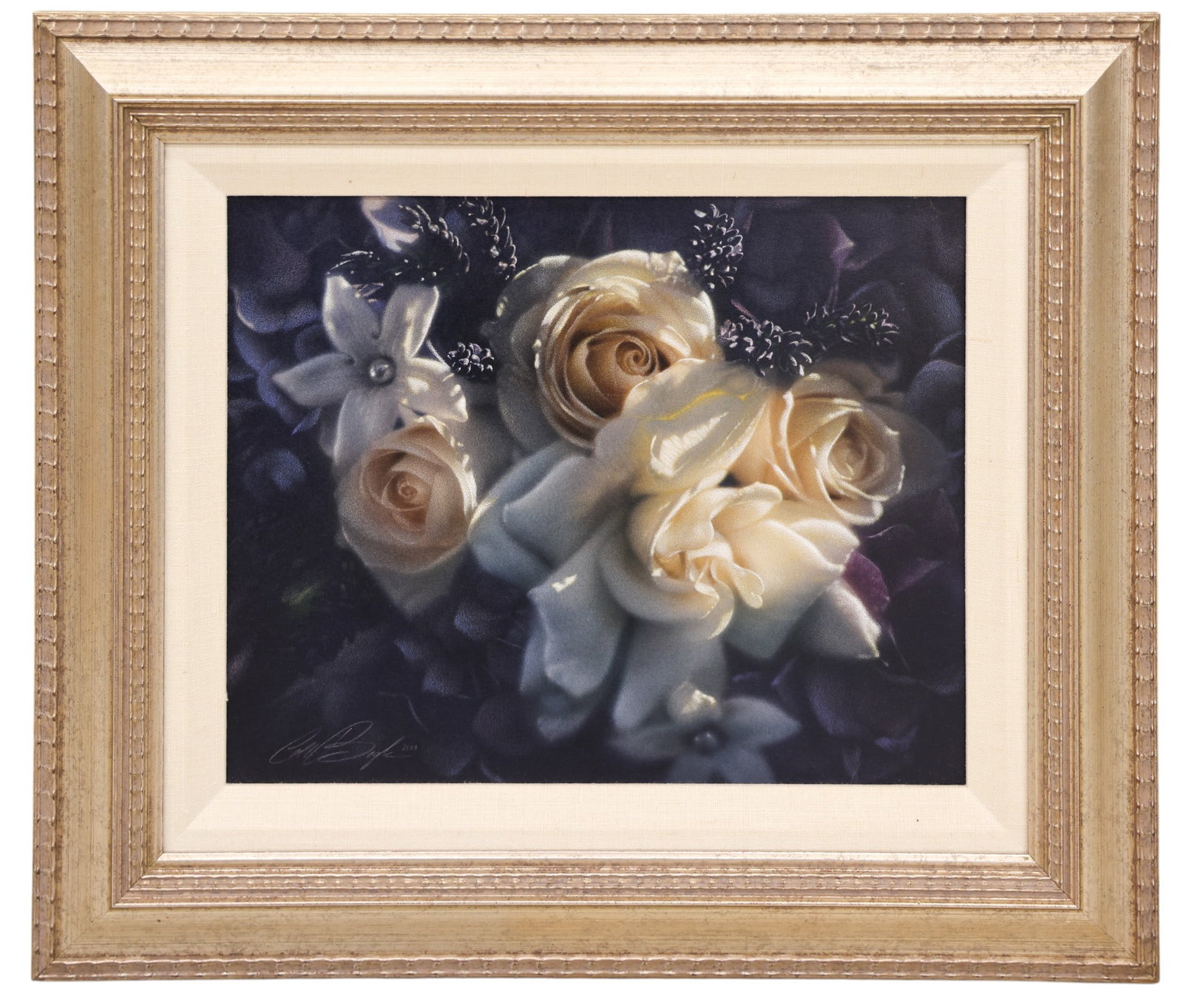 Collin Bogle "Lavender and Roses" 2001 Mixed Media on Board - 2