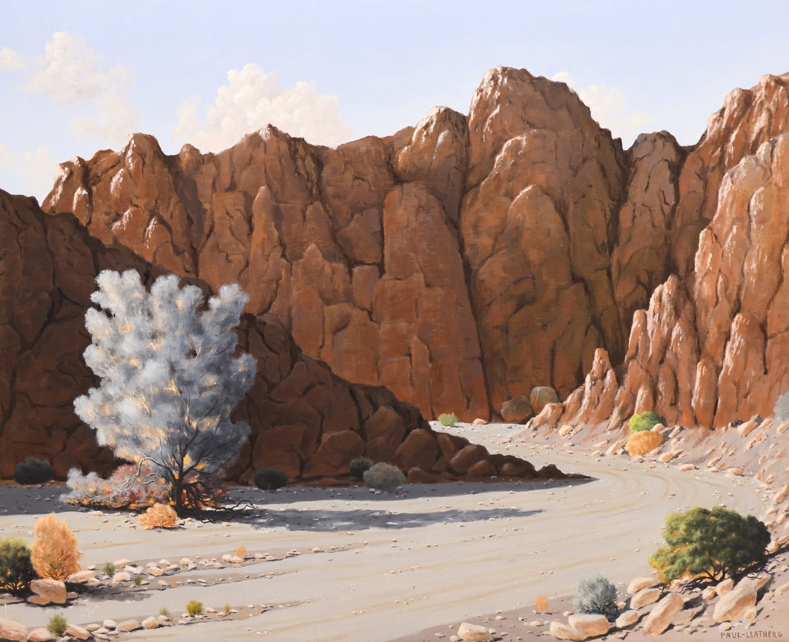 Paul Leathers "Desert Landscape" Oil on Canvas (1 of 2)